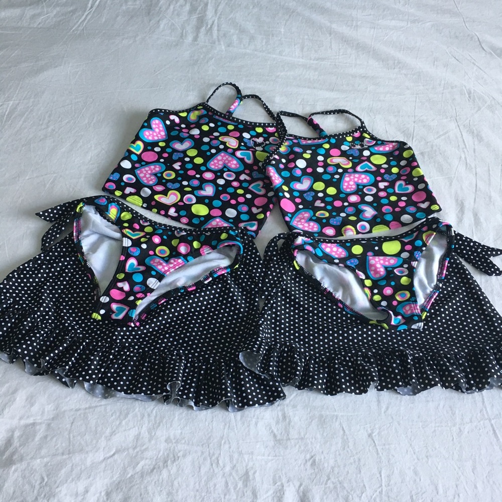 Blue Caribbean Tankini with skirts GIRLS